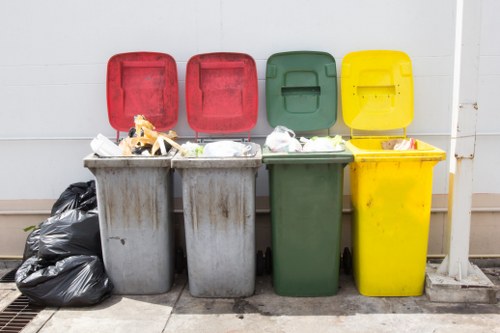 Construction workers clearing waste in Stratford site